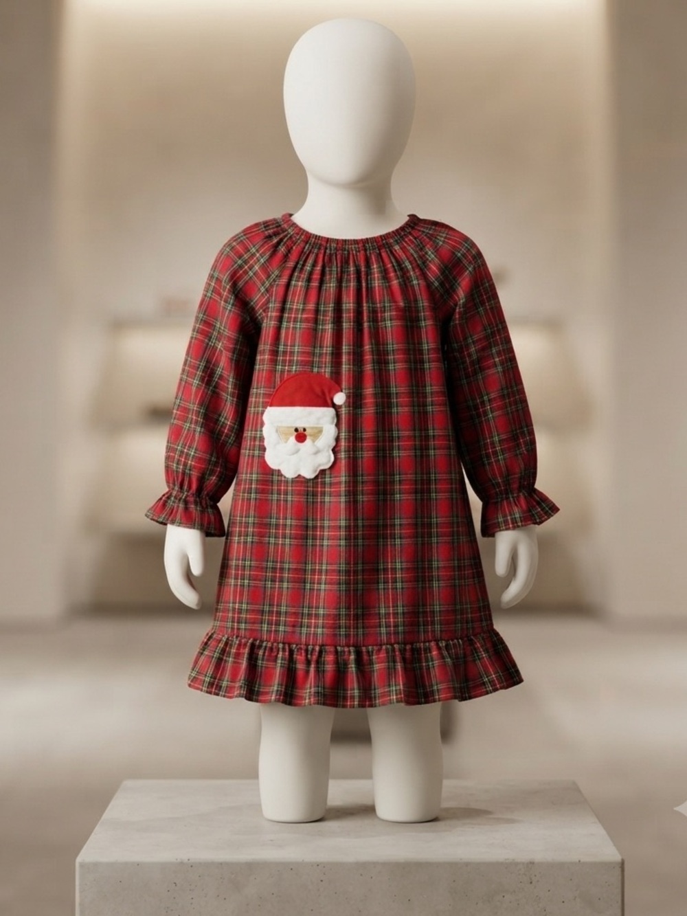 Red Plaid Santa Dress